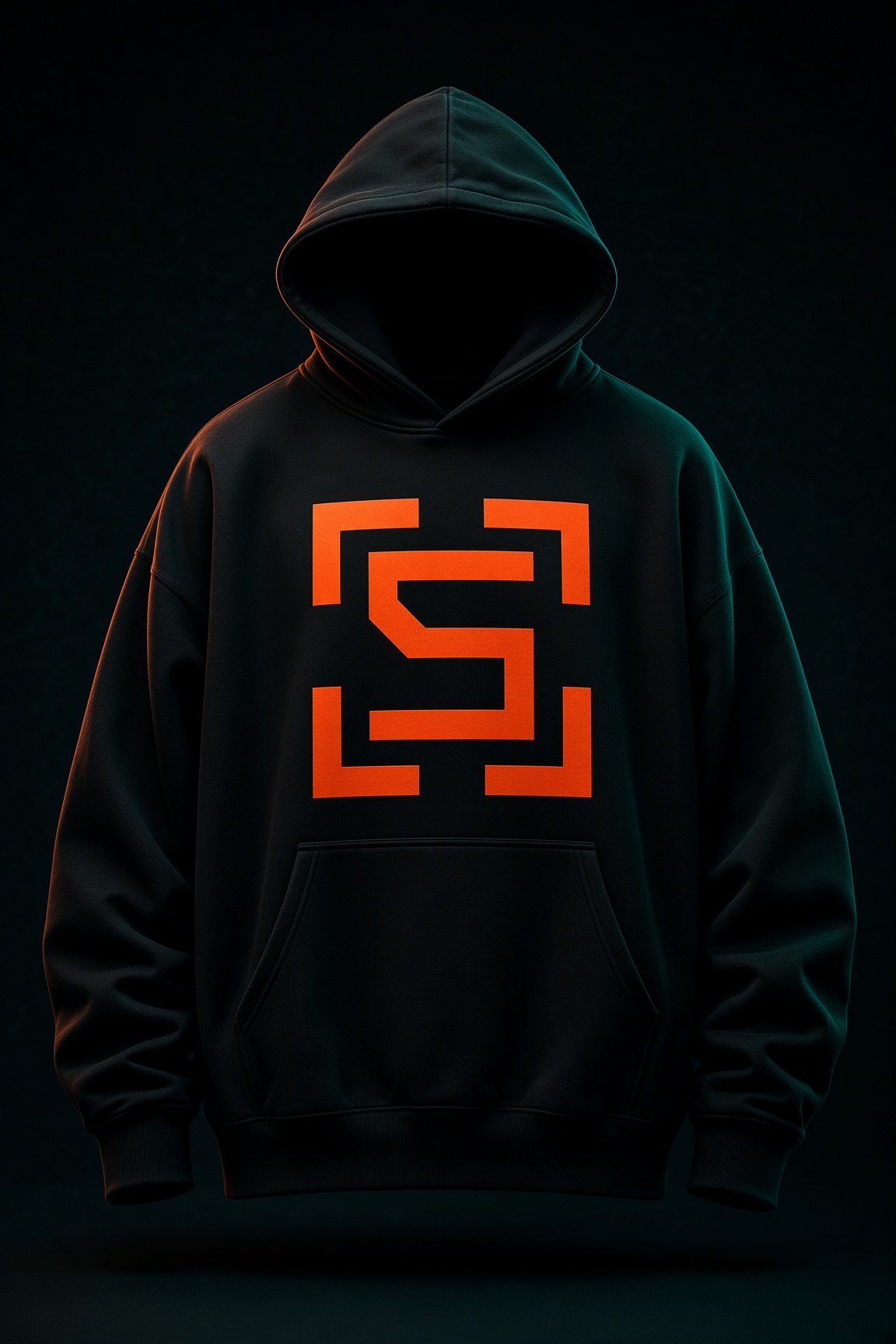 Hoodie Signal negro con logo naranja SR CHOICE